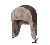 Clape Trapper Hat Winter Cap Aviator Hat with Earflap Warm Bomber Cap Thermal Ushanka for Ski Outdoor Brown PL2509