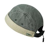 Clape Washed Cotton Docker Cap Unisex Brimless Hat Rolled Cuff Harbour Hat