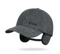 Clape Winter Baseball Cap with Ear Flaps Warm Hat Windproof Thermal Dad Cap Adjustable Outdoor Gray GSDT7