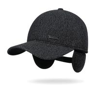 Clape Winter Baseball Cap with Ear Flaps Warm Hat Windproof Thermal Dad Cap Adjustable Outdoor Gray GSDT9