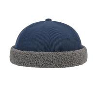 Clape Winter Docker Cap Thick Brimless Cap Watch Hat for Cold Day Fisherman Beanie Sailor Hat Blue FM25W09