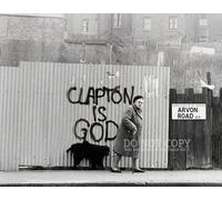Clapton Is God Photograph 11 X 14 - Famous 1965 Eric Clapton Graffiti - London - British Guitar Hero - Old Lady and Dog - Rare Photo - Poster Art Print