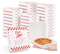 Clapzooki 50 PCS Pizza Planet Pizza Boxes Bulk 3.5" x 3.5" Mini Pizza Boxes Disposable Pizza Planet Box For Cake Cookies Food for Inspired Story Party Favor Party Decorations