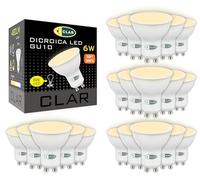 CLAR - 6W GU10 LED Bulb, GU10 LED Spotlight, Warm White (Pack of 20)