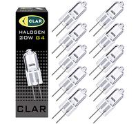 CLAR G4 Halogen Bulbs, Cooker Hood Bulbs, G4 12V 20W LED Light Bulbs 2 Pin, Extractor Fan Bulb (Pack 10)
