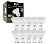 CLAR - GU10 LED 10W Ceramic Bulb, GU10 LED Bulb, GU10 LED Spotlight, GU10 LED Bulb, GU10 LED Bulb, GU10 LED Spotlight, Warm White 3000ºK (Pack of 10)