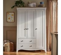 Clara 3 Door Triple Wardrobe - White & Ash