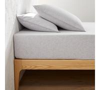 Clara 30cm High Brushed Cotton Chambray Fitted Sheet Grey Marl
