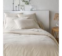Clara Chambray Cotton Flannel Duvet Cover Beige Marl