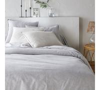 Clara Chambray Cotton Flannel Duvet Cover Grey Marl