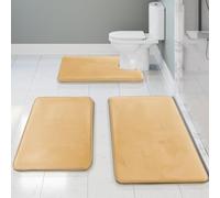 Clara Clark Bathroom Rugs, Ultra Soft Non Slip and Absorbent, Velvet Memory Foam Bath Mat. Set of - 20 x 32/17 x 24/19 x 24, Cream