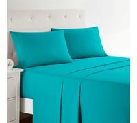 Clara Clark Bed Sheets, Premier 1800 Series 4 Piece Bed Sheet Set, Deep Pocket, Wrinkle, Fade, Stain Resistant, Luxury Soft Bedding Sheets & Pillowcases, Full, Teal