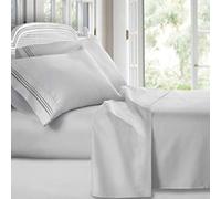 Clara Clark Bed Sheets, Premier 1800 Series 4 Piece Bed Sheet Set, Deep Pocket, Wrinkle, Fade, Stain Resistant, Luxury Soft Bedding Sheets & Pillowcases, King, Silver Gray