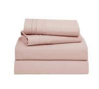 Clara Clark Bed Sheets, Premier 1800 Series Bed Sheet Set, Deep Pocket, Wrinkle, Fade, Stain Resistant, Luxury Soft Bedding Sheets & Pillowcases, California King, Pink Beige