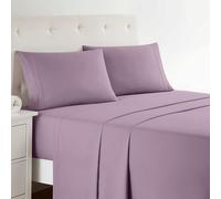 Clara Clark Bed Sheets, Premier 1800 Series Bed Sheet Set, Deep Pocket, Wrinkle, Fade, Stain Resistant, Luxury Soft Bedding Sheets & Pillowcases, King, Dusty Purple