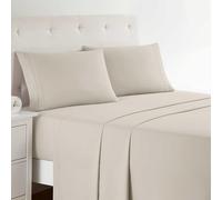 Clara Clark Bed Sheets, Premier 1800 Series Bed Sheet Set, Deep Pocket, Wrinkle, Fade, Stain Resistant, Luxury Soft Bedding Sheets & Pillowcases, Queen, Linen