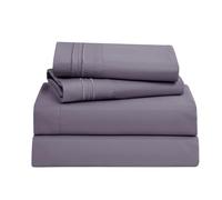 Clara Clark Bed Sheets, Premier 1800 Series Bed Sheet Set, Deep Pocket, Wrinkle, Fade, Stain Resistant, Luxury Soft Bedding Sheets & Pillowcases, Full, Grayish Purple