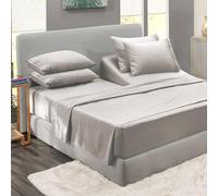 Clara Clark Flex Top King Sheets - Hotel Luxury 6 Piece Bed Sheets for Top Split King Bed - Soft Bedding Sheets & Pillowcases, Head Split King Size. Linen