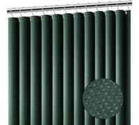 Clara Clark Hunter Green Shower Curtain - Shower Curtains for Bathroom, Waffle Shower Curtain Fabric, Thick Bathroom Curtain, Fabric Shower Curtain 180 x 180 cm (71 x 71 Inch), Cloth Shower Curtain