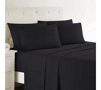 Clara Clark King Sheets, 6 Piece Set - Hotel Luxury Sheets for King Size Bed, Super Soft Bedding Set, King Size, Black
