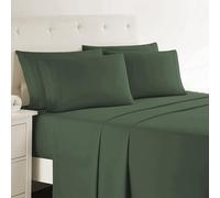 Clara Clark King Sheets - Hotel Luxury 6 Piece Bed Sheets for King Size Bed - Soft Bedding Sheets & Pillowcases, Fits Mattress up to 16 inch deep. King, Olive Green