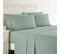 Clara Clark King Sheets - Hotel Luxury 6 Piece Bed Sheets for King Size Bed - Soft Bedding Sheets & Pillowcases, Fits Mattress up to 16 inch deep. King, New Sage Green