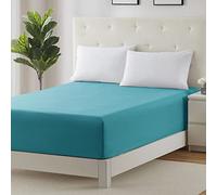 Clara Clark Luxury Soft Fitted Sheet Only, Microfiber, Teal, King-Extra Deep