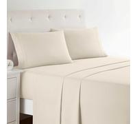 Clara Clark Queen Size Bed Sheets Set - 4 Piece Deep Pocket Extra Soft Bedding With Pillowcases, Beige Cream