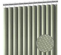 Clara Clark Sage Green Shower Curtain - Waterproof Shower Curtains for Bathroom, Waffle Shower Curtain Fabric, Bathroom Curtain, Fabric Shower Curtain 180 x 180 cm (71 x 71 Inch), Shower Curtain