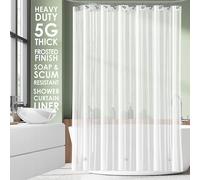 Clara Clark Shower Curtain Liner - Waterproof Lightweight Shower Liner with 3 Magnets, 5G Premium PEVA Bathroom Shower Curtain (Frosted, 180 x 180 cm - 71 x 71 Inch)
