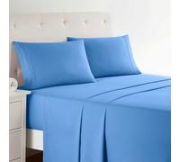 Clara Clark Twin Sheets Set, Deep Pocket Bed Sheets for Twin Size Bed - 3 Piece Sheets, Luxury Soft Bedding Sheets & Pillowcases, Calm Blue