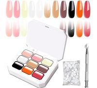 Clara Colors Gel Liner Nail Art Polish, 12 Colours Gel Built-in Thin Brush Shellac for Drawing Lines, Soak Off UV/LED Nail Polish for Women Home DIY Nail Art Salon Manicure Gifts Set9