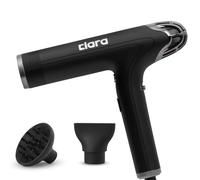 CLARA Ionic Shine-Boost Power Blow Dryer with Anti-Flyaway Technology - Fast-Drying Hair Dryer with 3 Heat & Power Settings - Hairdryer with Auto-Cleaning & Travel Case, Black