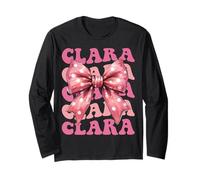 Clara Name Coquette Bow Aesthetic for Women Girls Long Sleeve T-Shirt