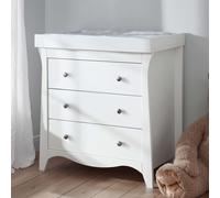 Clara Nursery 3 Drawer Dresser and Changer White