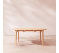 Clara - Round extending dining table in solid oak, 4-8 people Natural