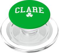 Clare Ireland St Patricks Day Vintage Distressed Shamrock PopSockets PopGrip for MagSafe