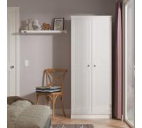 Clarence Ready Assembled 2 Door Wardrobe in White Gloss & White - Welcome Furniture | TJ Hughes