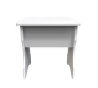 Clarence Ready Assembled Stool in White Gloss & White - Welcome Furniture | TJ Hughes