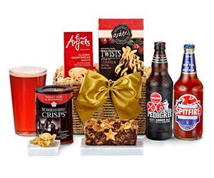 Clarendon Real Ale Hamper - Classic Ale Gift Basket with Amber & Spitfire, Puff Pastry Twists, Luxury Shortbread, Gourmet Crisps, Fruit Cake - Birthday Beer Gifts for Him, from Regency Hampers
