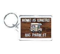 'Clare''s Cosmetics' Motorhome Lover Gift - Home Is Where We Park It - Novelty Keyring - Fun Motorhome Present