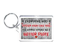 Clare's Cosmetics Nice Gift For Foster Mum - The World Would Be A Better Place - Novelty Keyring - Great Present