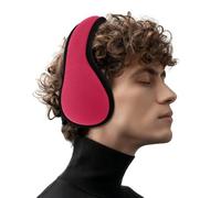 Claret Behind-the-Head Ear Muffs for Winter, Adjustable Fleece Ear Muffs Women, Foldable Earmuffs for Cold Weather Protection, Windproof, Ideal for Outdoor Activities like Skiing, Running, Cycling