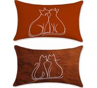 Claret Outdoor Cushions Covers 40x65cm Garden Cushions Waterproof Cat Sofa Cushion for Outdoor Furniture Linen Cushion Cover Set of 2 Decorative Pillows, Oblong Scatter Throw Pillow Covers u-15793