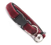 Claret Red Large Velvet Cat Collar | Large Breed Cat Collar| Removable Bell | UK Made Cat Collar | Safety Release Buckle | Ragdoll | Maine Coon