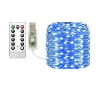 Clarhill USB Fairy Lights 1Pack,65.6ft/20M Blue 200LED USB Cooper Wire String Lights with Remote Control, 8 Modes, Timing & Dimmable for Christmas Bedroom Indoor Outdoor Decor