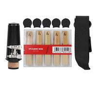 Clarinet Accessories Set | ABS Mouthpiece & Neck Strap & & Thumb Pad | Saxophone/Oboe/Woodwind Player Essentials | 5 Pads