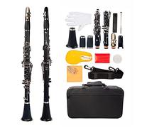 Clarinet Bb ABS B Flat Clarinet Set Eight Color Option Beginner Clarinet (Color : Black)