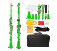 Clarinet Bb ABS B Flat Clarinet Set Eight Color Option Beginner Clarinet (Color : Green)