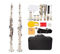 Clarinet Bb ABS B Flat Clarinet Set Eight Color Option Beginner Clarinet (Color : White)